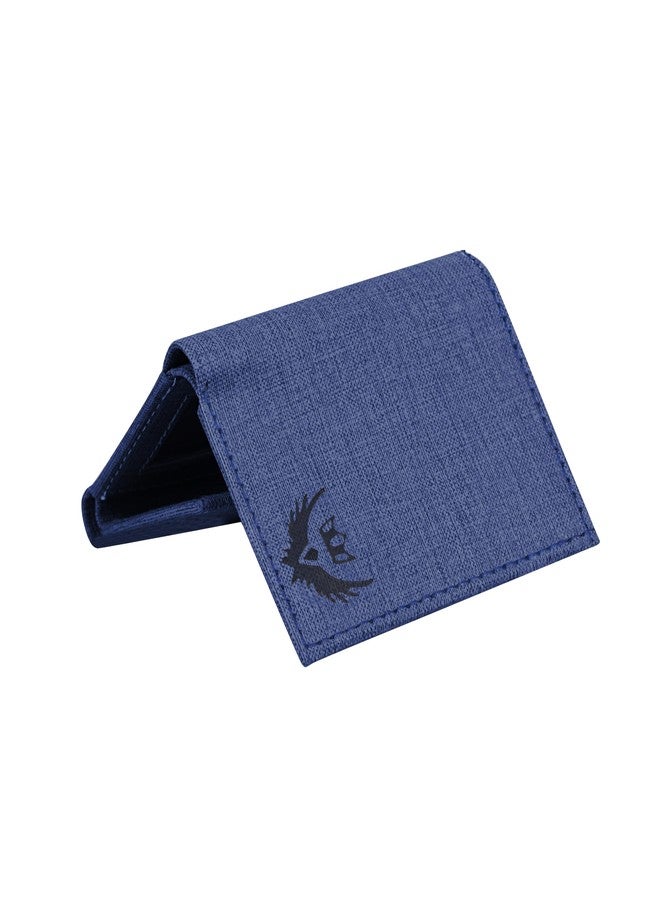 LORENZ Trifold Wallet for Men, Navy Blue, 6 Credit Card Slots, 2 Currency Compartments, 2 Coin Pockets, ID Window | Non Leather | WL-97 - Image 5